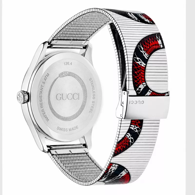 GUCCI G-Timeless orologio unisex Swiss Quartz YA1264123 38mm acciaio inox quadrante argento