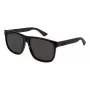 Gucci GG0010S-003 Occhiali da sole uomo squadrati, montatura nero lucido, lenti grigie, 58/16/145 mm