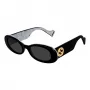 Gucci GG0517S-001 occhiali da sole donna quadrati in acetato nero/grigio 52mm