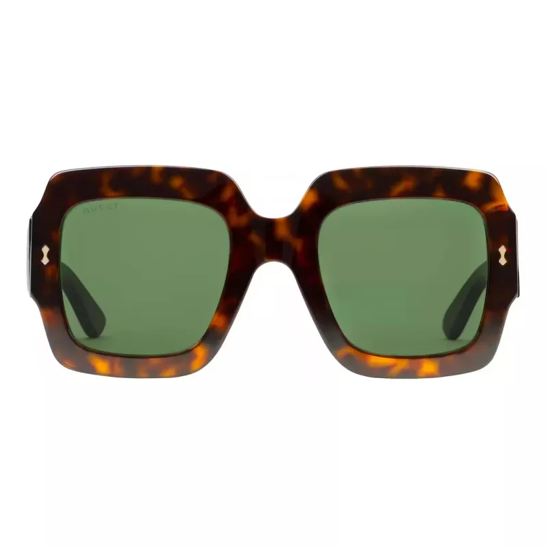 Gucci GG1111S-002 occhiali da sole da donna nero grigio quadrati acetato 54mm