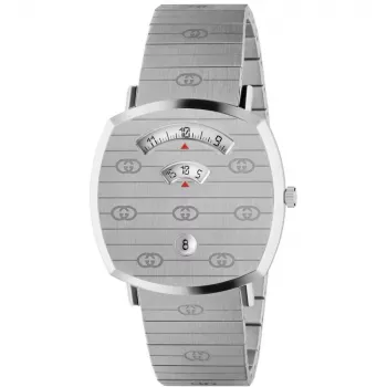GUCCI Grip orologio unisex al quarzo 35mm acciaio inox quadrante argento YA157410