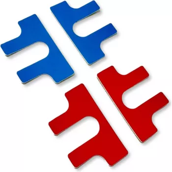 GÜDE 7920 etichette frontali per 19 pollici rosso/blu (confezione da 4)