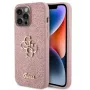 GUESS Apple iPhone 15 Pro Max Fixed Glitter 4G Metal Logo cover rosa
