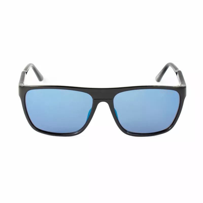 GUESS GF00048-5901C Occhiali da sole uomo rettangolari - montatura nera, lenti grigie