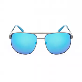 Guess GF00061-6106X Occhiali da sole uomo, montatura nera, lenti grigie, 61 mm