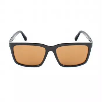 GUESS GF00062-5901E Occhiali da sole uomo, squadrati - montatura nera, lenti grigie, 59 mm