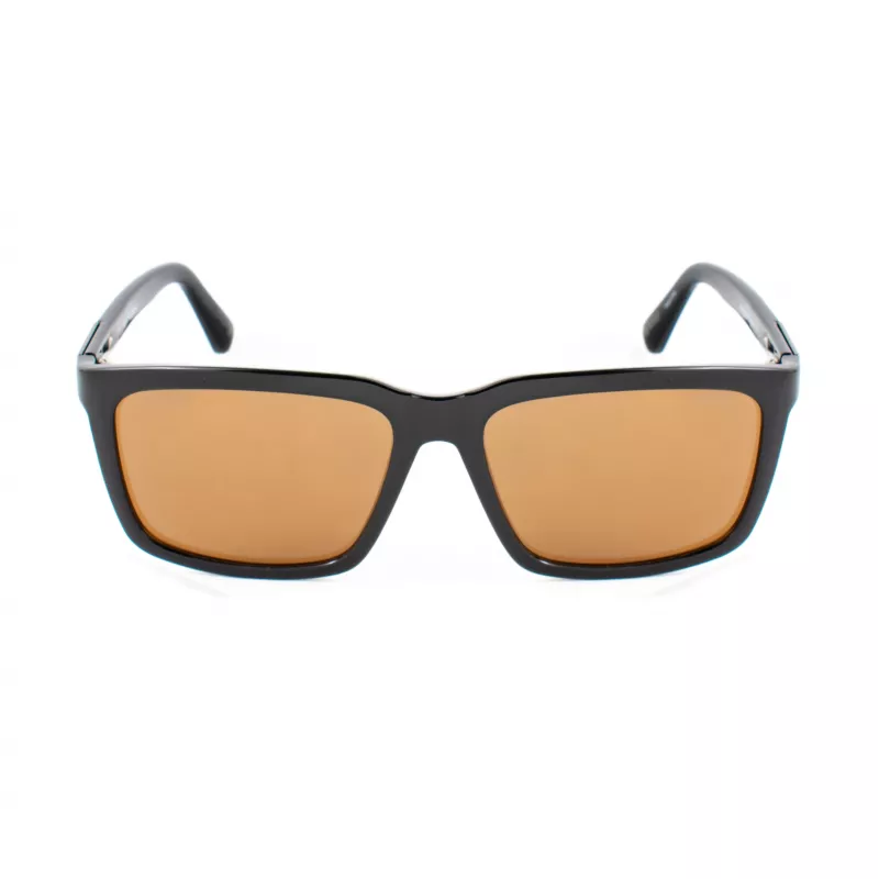 GUESS GF00062-5901E Occhiali da sole uomo, squadrati - montatura nera, lenti grigie, 59 mm