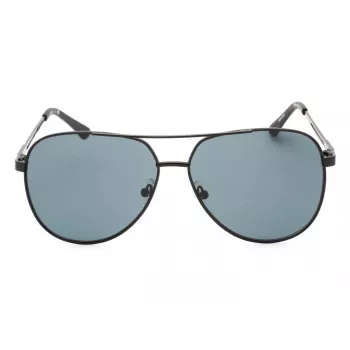 GUESS GF0231-02A Occhiali da sole da uomo rettangolari - Montatura nera Lenti grigie 58mm
