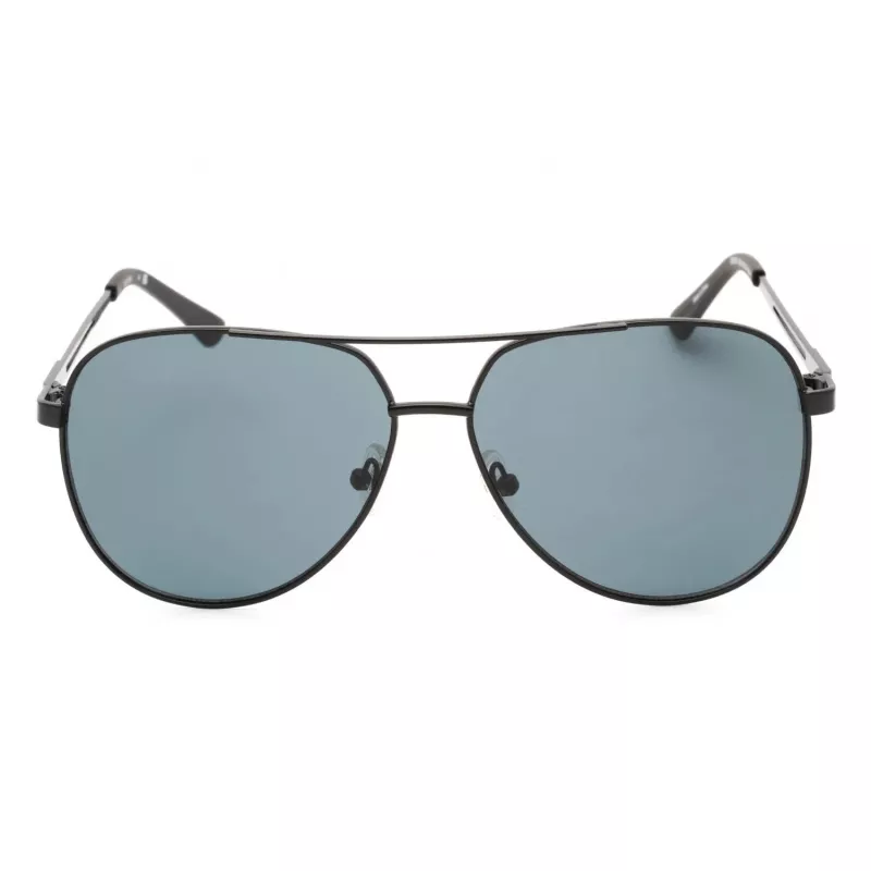GUESS GF0231-02A Occhiali da sole da uomo rettangolari - Montatura nera Lenti grigie 58mm