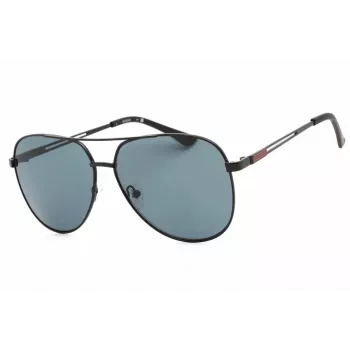 GUESS GF0231-02A Occhiali da sole da uomo rettangolari - Montatura nera Lenti grigie 58mm