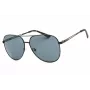 GUESS GF0231-02A Occhiali da sole da uomo rettangolari - Montatura nera Lenti grigie 58mm