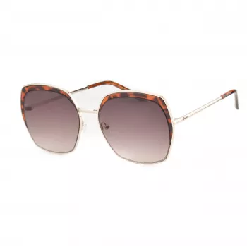 GUESS GF0410-5932F Occhiali da sole donna, squadrati - Montatura nero lucido, lente smoke sfumata, 59 mm