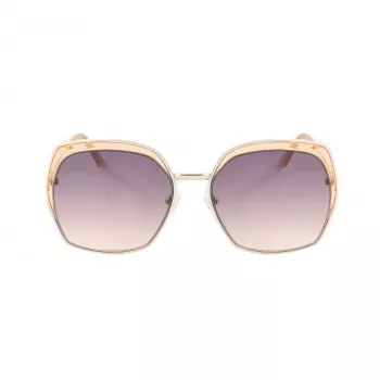 GUESS GF0410-5933F Occhiali da sole donna - Montatura nera lucida, lenti gradient smoke, 59 mm
