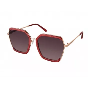 GUESS GF0418-5869T Occhiali da sole donna cat-eye - Montatura nera lucida, lente gradient smoke, 58 mm