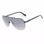 GUESS GF5053-0008F Occhiali da sole uomo, quadrati, montatura nera, lenti fumé, 58 mm
