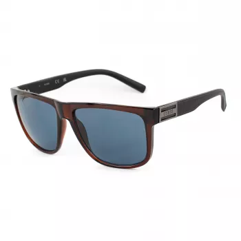 GUESS MAN Occhiali da sole GO00058-6145V montatura squadrata nero lucido lente fumé 61mm