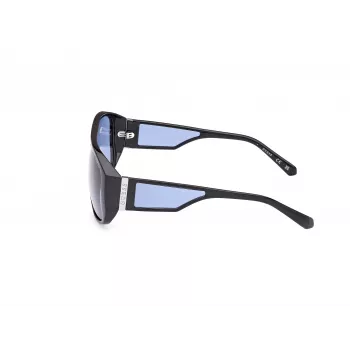 GUESS Occhiali da sole unisex GU00135-6101V montatura nera lenti grigie sfumate 61mm