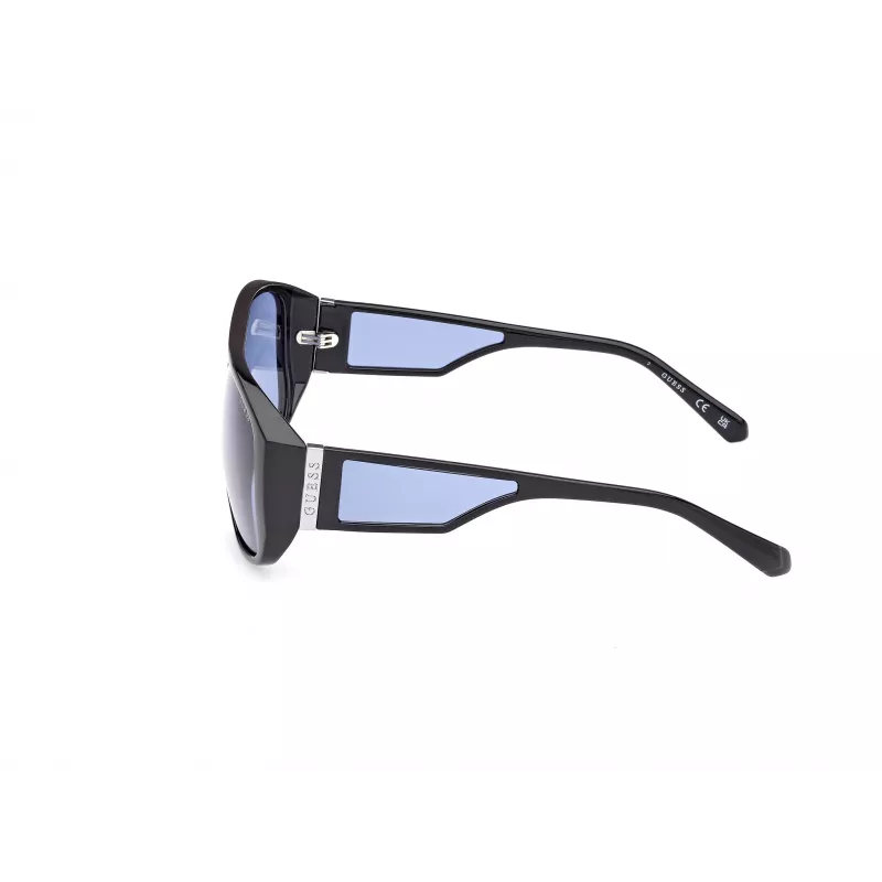 GUESS Occhiali da sole unisex GU00135-6101V montatura nera lenti grigie sfumate 61mm