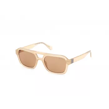 GUESS Occhiali da sole unisex GU82595357E montatura havana/tartaruga lenti marroni sfumate 53/19/145 mm