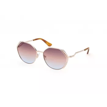 GUESS occhiali da sole donna GU7842S5833F, forma quadrata oversize, montatura havana, lenti sfumate marroni, 58 mm