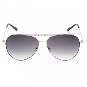GUESS Occhiali da sole donna GF0399-01B Montatura in plastica nera lenti in policarbonato grigie 62mm