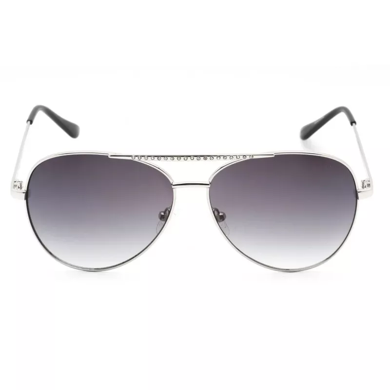GUESS Occhiali da sole donna GF0399-01B Montatura in plastica nera lenti in policarbonato grigie 62mm