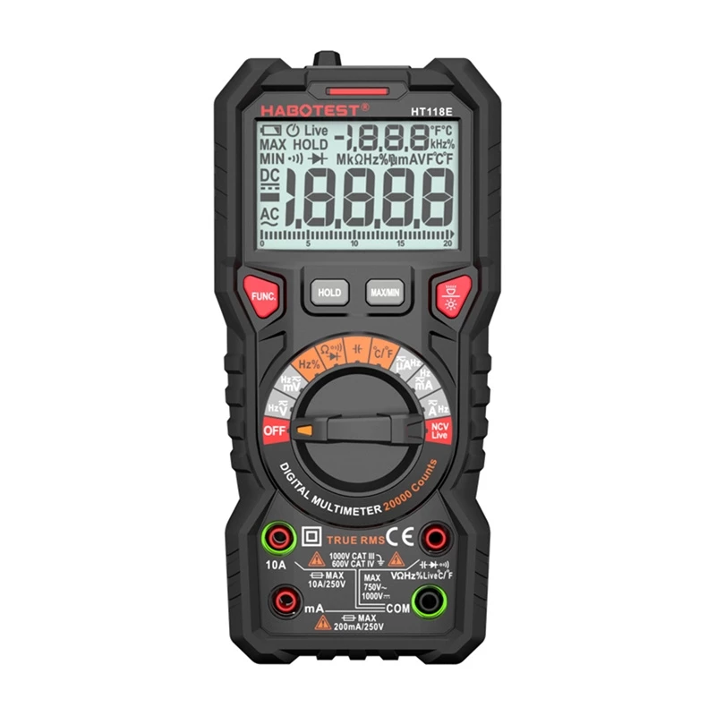 Habotest HT118E Multimetro digitale universale True RMS NCV