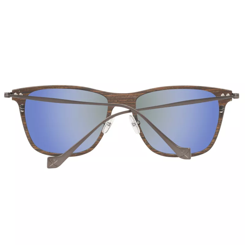 Hackett London HSB86311255 Occhiali da sole da uomo - Montatura nera lucida, lenti grigie, 55 mm