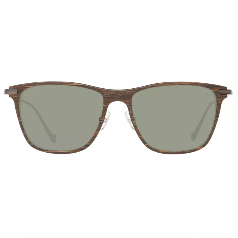 Hackett London HSB86311255 Occhiali da sole da uomo - Montatura nera lucida, lenti grigie, 55 mm