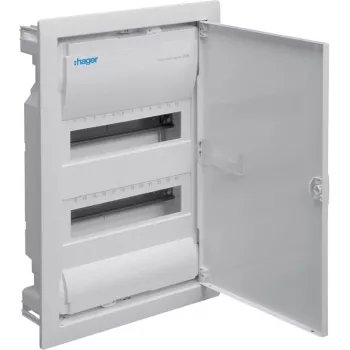 HAGER quadro da incasso con porta in metallo, 2 file, 26 moduli, bianco (RAL 9003)