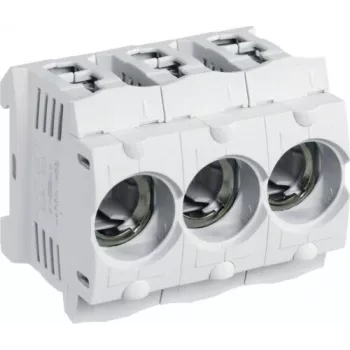 Hager LD047 D01 portafusibile 3 poli 16A E14 per guida DIN, morsetto a telaio