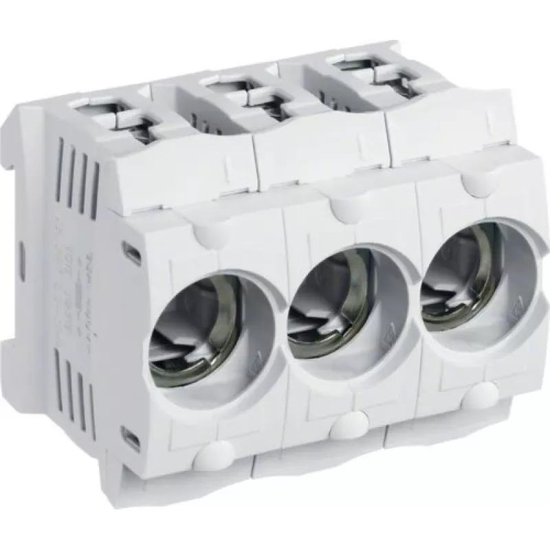 Hager LD047 D01 portafusibile 3 poli 16A E14 per guida DIN, morsetto a telaio