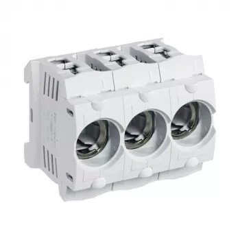 Hager LD047 D01 portafusibile 3 poli 16A E14 per guida DIN, morsetto a telaio