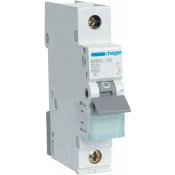 Hager MBN120 interruttore automatico magnetotermico, 1 polo, B20, 6 kA