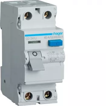 HAGER Interruttore differenziale 2P 40A 30mA Tipo AC CD241J