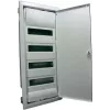 Hager VU48NC quadro di distribuzione da incasso piccolo, 4 file, 48 moduli, porta in acciaio bianca