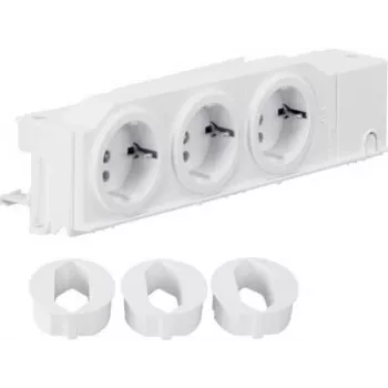 Hager VZ00AS presa Schuko per guida DIN, 3 posti, orientabile, morsetti a vite