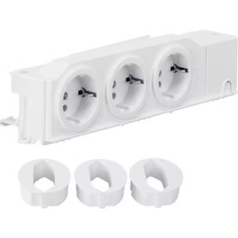 Hager VZ00AS Presa Schuko per guida DIN, tripla, orientabile, morsetti a vite