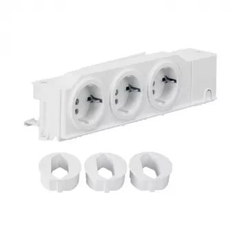 Hager VZ00AS presa Schuko per guida DIN, 3 posti, orientabile, morsetti a vite