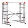 HAILO G60 Ponteggio in alluminio, 2x12 pioli, altezza di lavoro max. 7,0 m, argento/rosso