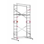 HAILO G60 Ponteggio in alluminio, 2x12 pioli, altezza di lavoro max. 7,0 m, argento/rosso