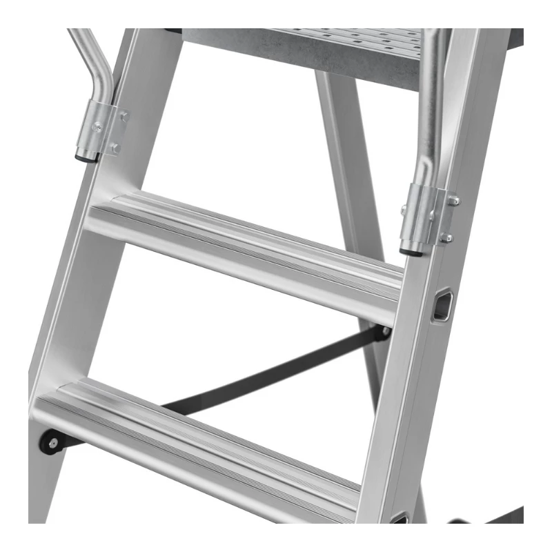 HAILO Master P80 Scala a piattaforma mobile, alluminio, 7 gradini