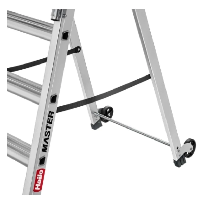 HAILO Master P80 Scala a piattaforma mobile, alluminio, 7 gradini