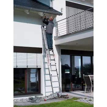 Hailo S100 ProfiLOT Scala combinata, alluminio, 2x6+1x5 pioli, 3 sezioni, portata max. 150 kg