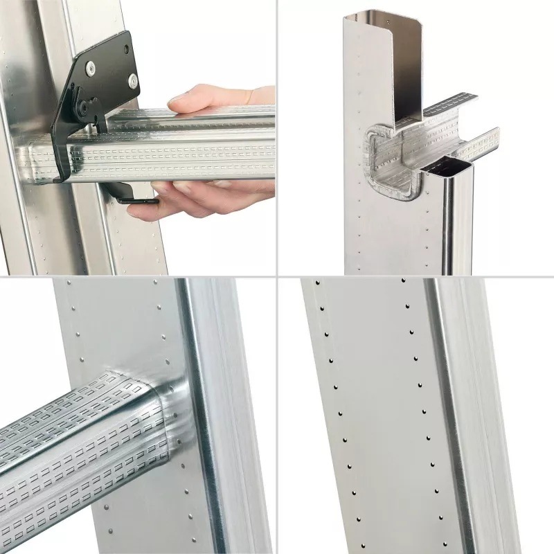 Hailo S100 ProfiLOT Scala combinata, alluminio, 2x6+1x5 pioli, 3 sezioni, portata max. 150 kg