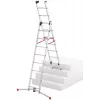 Hailo S100 ProfiLOT Scala combinata, alluminio, 3 sezioni, 2x9+1x8 pioli, altezza di lavoro max. 7,00 m