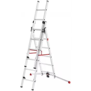 Hailo S100 ProfiLOT Scala combinata, alluminio, 3 sezioni, 2x9+1x8 pioli, altezza di lavoro max. 7,00 m