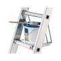 HAILO SavetyLine Gradino aggiuntivo per scale, sgabello pieghevole a 2 gradini, alluminio, portata 150 kg, TÜV/GS