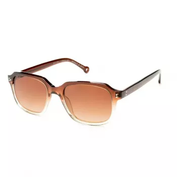 Occhiali da sole unisex HALLY&SON HS741S04 quadrati - montatura in acetato nera, lenti in policarbonato grigie, protezione UV400