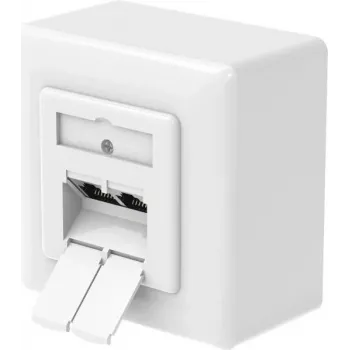 Hama Presa di rete CAT-6a, 2 porte RJ45, 10 Gbit/s, schermata, da parete/incasso, bianco 00200774